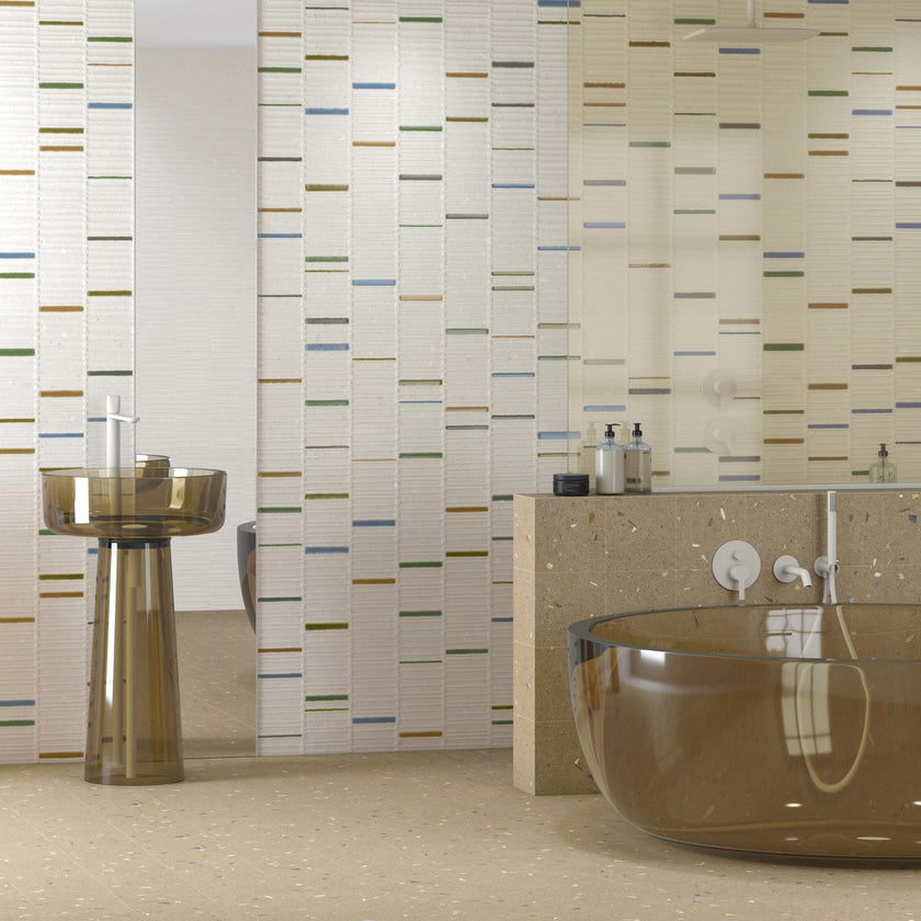 ARCANA Topping en situation — carrelage effet terrazzo