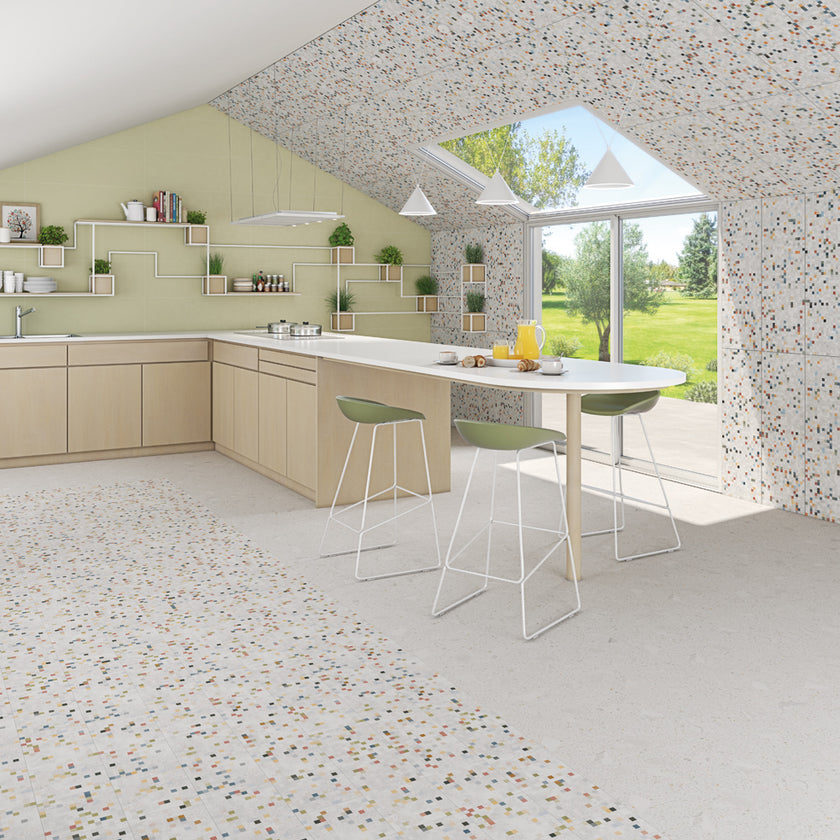 ARCANA Zaletti en situation — carrelage effet terrazzo