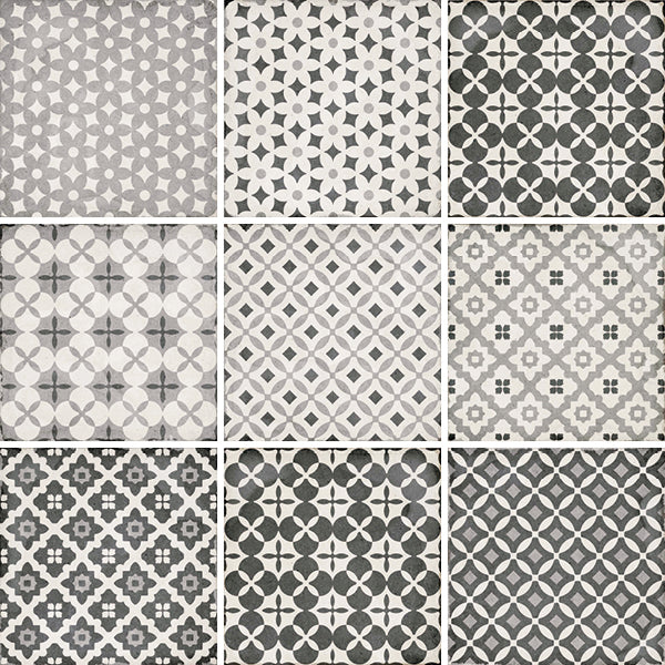 Carrelage Art Nouveau 20 x 20 cm Alameda Grey