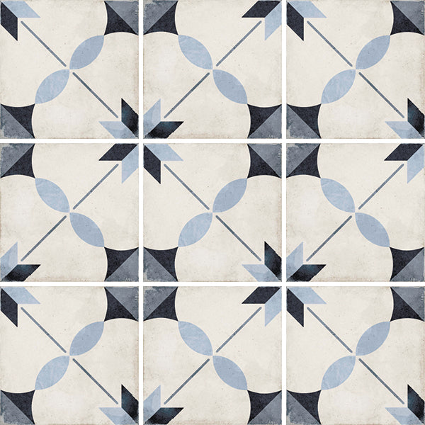Carrelage Art Nouveau 20 x 20 cm Arcade Blue