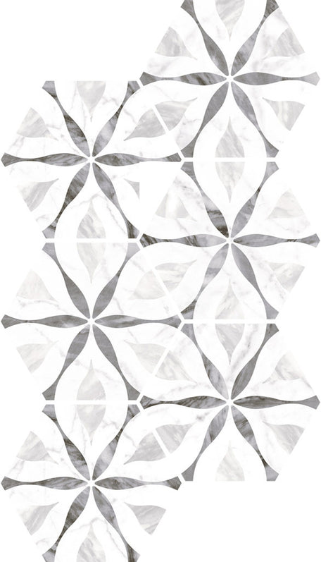 Carrelage Bardiglio 17,5 x 20 cm Flower