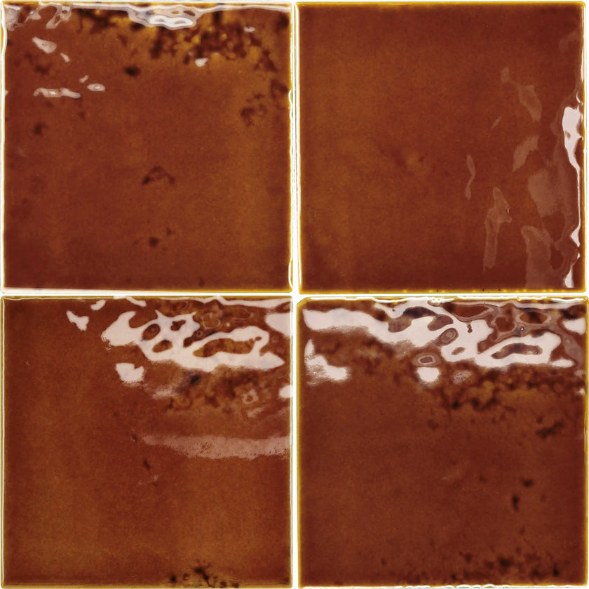 Carrelage Cevica Adobe 9,8x9,8 Naranja Brillo
