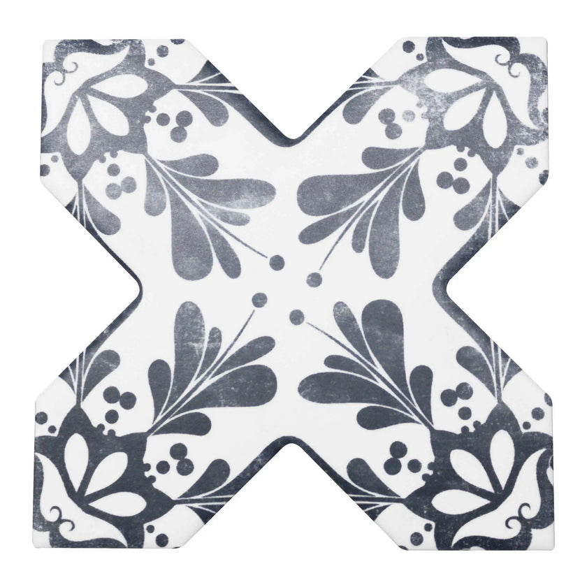 Carrelage Cevica Becolors 13,25x13,25 Dec. Stencil Navy