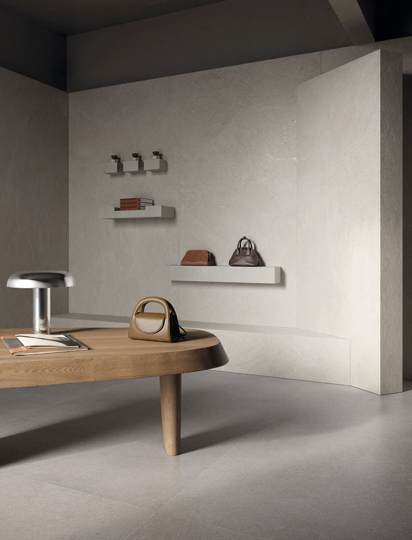 Carrelage effet béton Cerdomus Cohesa — ambiance 2