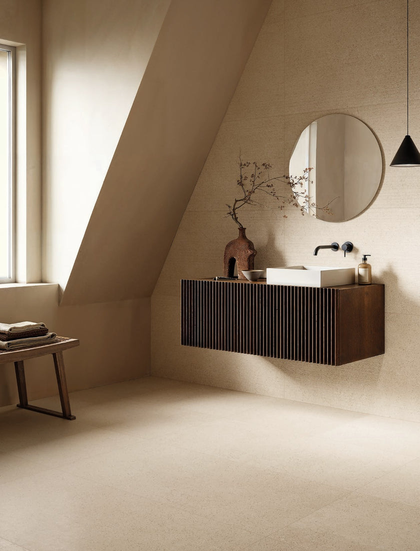 Carrelage effet béton Cerdomus Cohesa — ambiance 3
