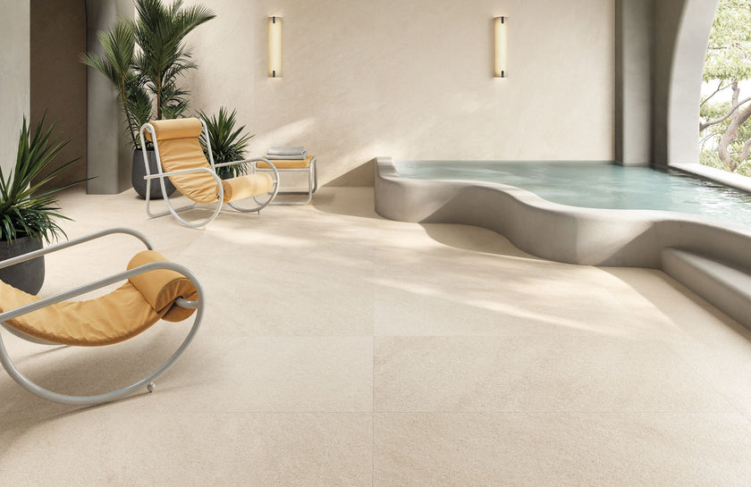 Carrelage effet pierre Cerdomus Dune Sahara