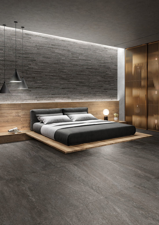 Carrelage effet pierre Cerdomus Element Black