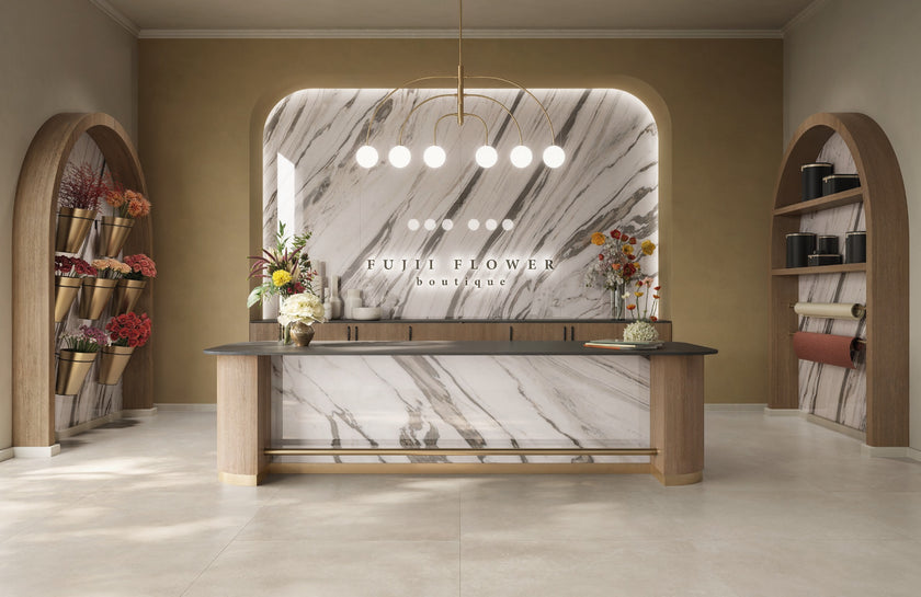 Carrelage effet marbre Cerdomus Iskra — ambiance 1