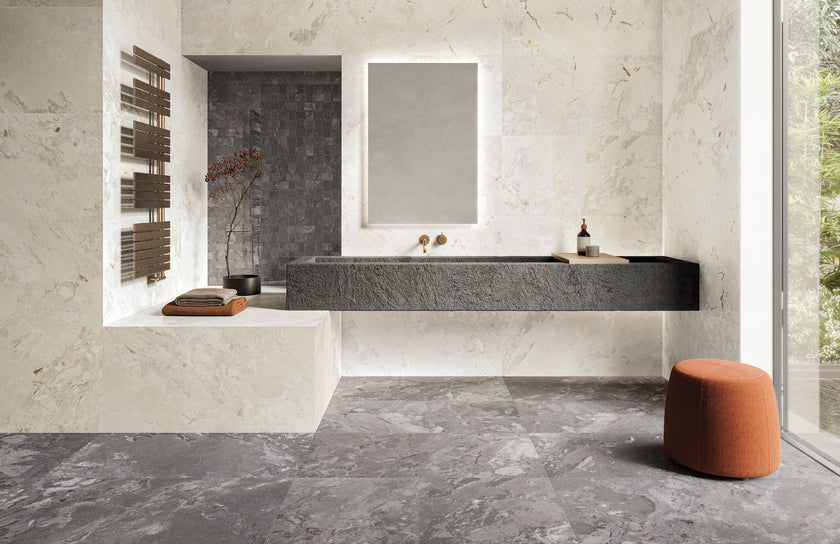 Carrelage effet pierre Cerdomus Karnis — ambiance 2
