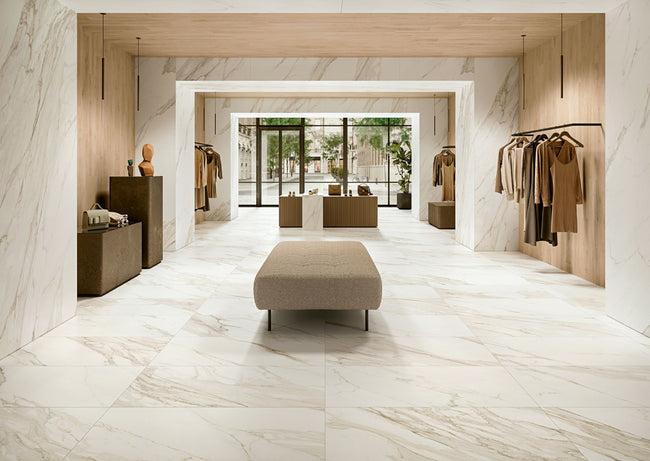 Carrelage effet marbre Cerdomus Omnia Calacatta