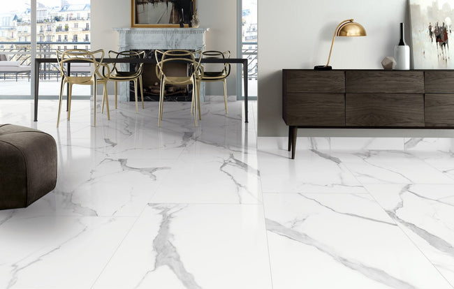 Carrelage effet marbre Cerdomus Statuario Bianco Bianco