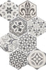 Carrelage Hexatile 17,5 x 20 cm Harmony B&W