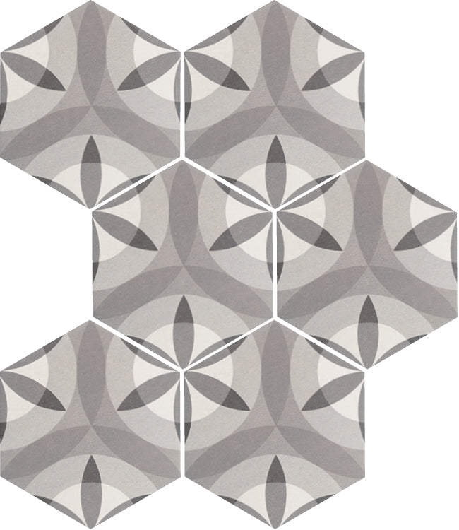 Carrelage Hexatile 17,5 x 20 cm Nature B&W