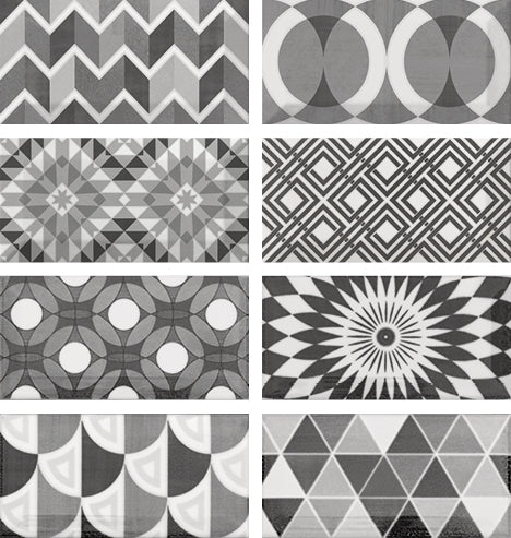 Carrelage Metro 7,5 x 15 cm Patchwork B&W