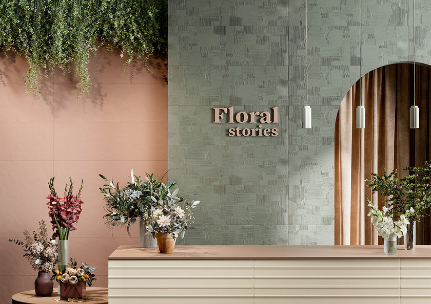 Ambiance carrelage Elios Venere VENERE COMMERCIALE FLORA RUGIADA MATERICA AURA DORICA