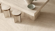 Ambiance carrelage Emil Dual Travertine Dualtravertine Beige 120x120, 120x278 Part Amb Cucina