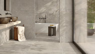 Ambiance carrelage Emil Ever-Stone Everstone Grey 100x10 60x120 Amb Bagno