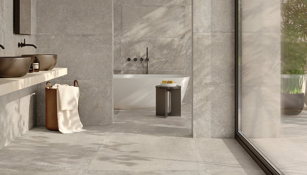 Ambiance carrelage Emil Ever-Stone Everstone Grey 100x10 60x120 Amb Bagno