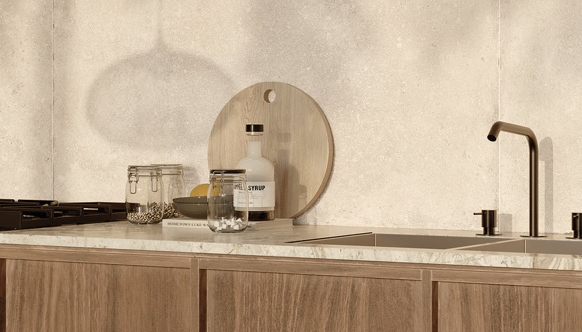 Ambiance carrelage Emil Ever-Stone Everstone Sand 60x120 Part Cucina 2