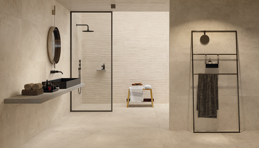 Ambiance carrelage Emil Fabrika Fabrika Sand 60x120 Amb Bagno
