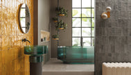 Ambiance carrelage Emil Forme Forme Cenere 80x80 Majolica Ocra Brick Cenere Amb Bagno