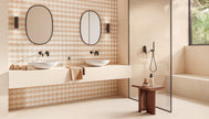 Ambiance carrelage Emil Pietra Essenza Pietra Essenza Sabbia 120x120, Rosa Polvere, Sabbia 60x120 Dune Multicolor 60x120 Amb Bagno