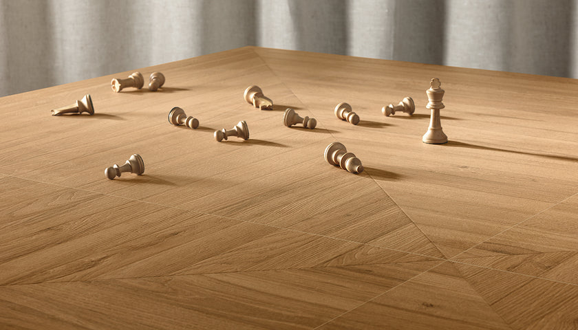 Ambiance carrelage Emil Playwood Playwood Intense Playtangram 100x100 Scacchiera