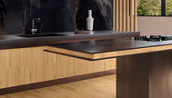 Ambiance carrelage Emil Playwood Playwood Pure Oak 20x120 Brick 5x30 TDMPureOnyx Black Amb Cucina