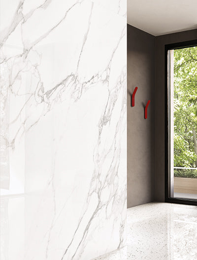 Ambiance carrelage Emil Tele di Marmo Statica Tdm Statuario 120x278 Amb Bagno