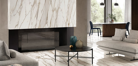 Ambiance carrelage Emil Tele di Marmo Reloaded TdM Reloaded calacatta gold fondo120x278 living vert