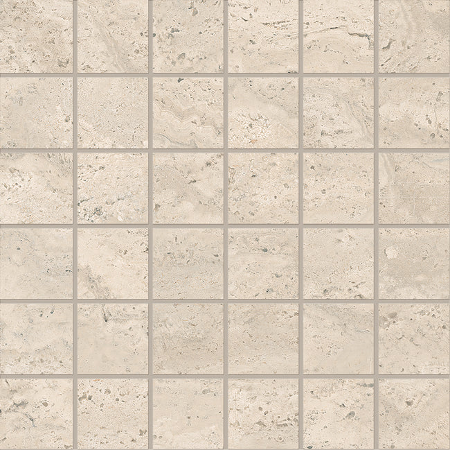 Photo du carreau carrelage Emil Dual Travertine Dual Travertine PORO APERTO BEIGE MOSAICO 5X5 30x30