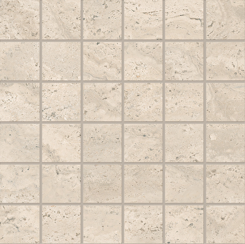 Photo du carreau carrelage Emil Dual Travertine Dual Travertine PORO APERTO BEIGE MOSAICO 5X5 30x30