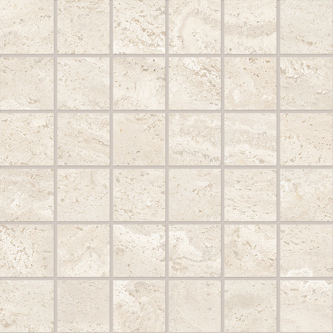 Photo du carreau carrelage Emil Dual Travertine Dual Travertine PORO APERTO WHITE MOSAICO 5X5 30x30 4