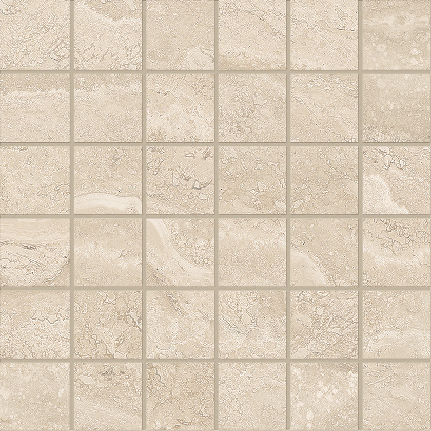 Photo du carreau carrelage Emil Dual Travertine Dual Travertine PORO CHIUSO BEIGE MOSAICO 5X5 30x30 2