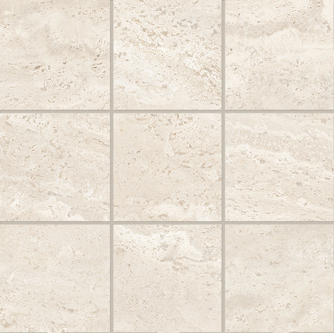 Photo du carreau carrelage Emil Dual Travertine Dual Travertine PORO CHIUSO WHITE MOSAICO 10x10 30x30 3
