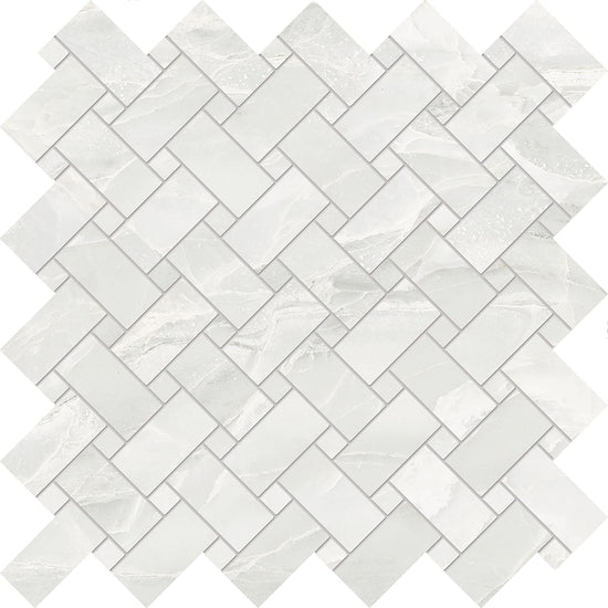 Photo du carreau carrelage Emil Tele di Marmo Selection EK50 Tele di Marmo Selection WHITE PARADISE Mosaico Intrecci 30x30 1