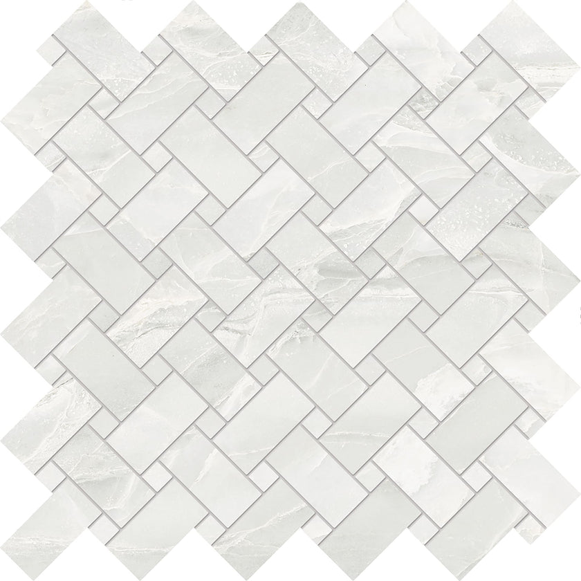 Photo du carreau carrelage Emil Tele di Marmo Selection EK50 Tele di Marmo Selection WHITE PARADISE Mosaico Intrecci 30x30 1