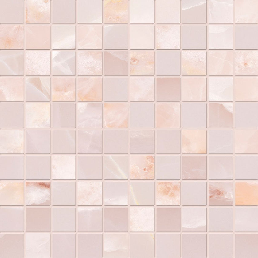 Photo du carreau carrelage Emil Tele di Marmo Onyx EKZ5 TM ONIX PINK MOSAICO 3x3