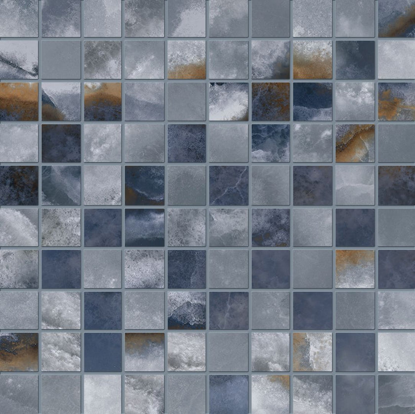 Photo du carreau carrelage Emil Tele di Marmo Onyx EKZ8 TM ONIX BLUE MOSAICO 3x3