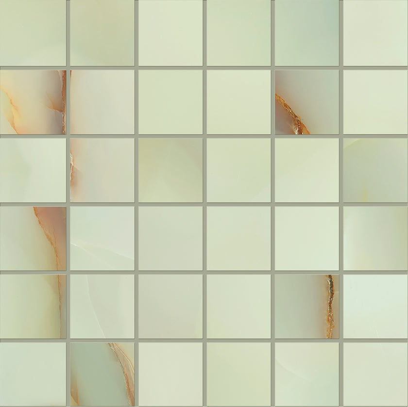 Photo du carreau carrelage Emil Tele di Marmo Pure Onyx EMQM TdM Pure Onyx GIADA MOSAICO 5X5 30x30