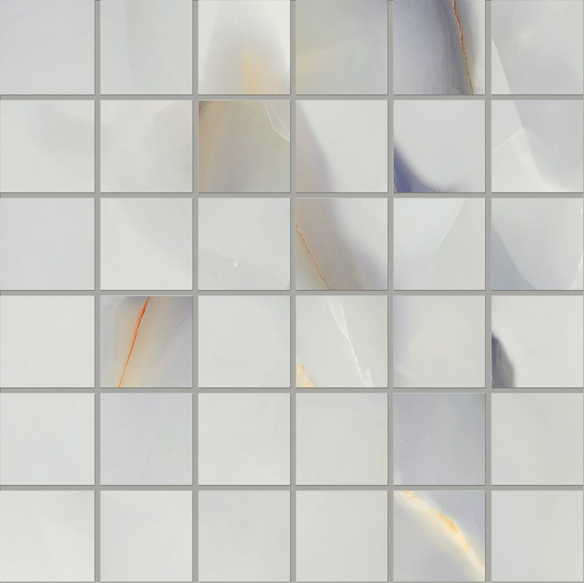 Photo du carreau carrelage Emil Tele di Marmo Pure Onyx EMQQ TdM Pure Onyx TURCHESE MOSAICO 5X5 30x30