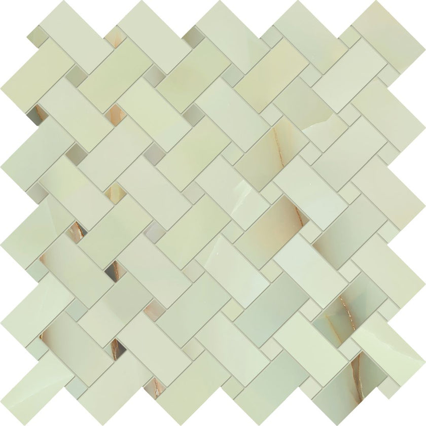 Photo du carreau carrelage Emil Tele di Marmo Pure Onyx EMR4 TdM Pure Onyx GIADA Mos Intrecci 30x30