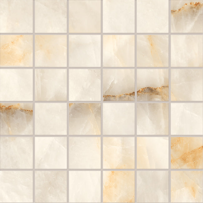 Photo du carreau carrelage Emil Tele di Marmo Crystal ENQG TdM Crystal IVORY MOSAICO 5X5 30x30
