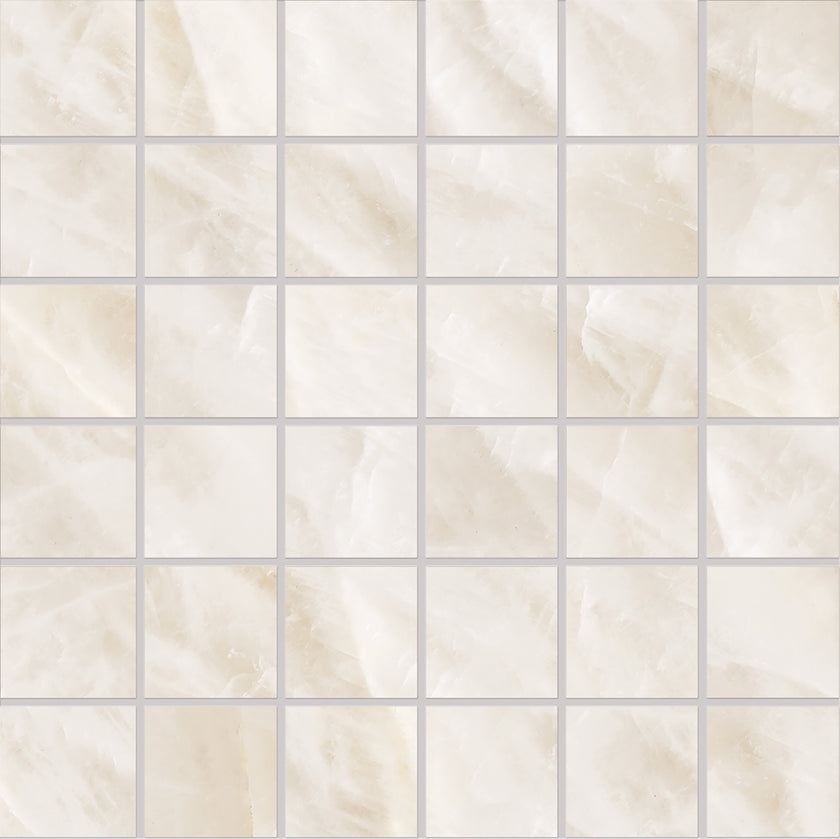Photo du carreau carrelage Emil Tele di Marmo Crystal ENQK TdM Crystal VITRUM WHITE MOSAICO 5X5 30x30