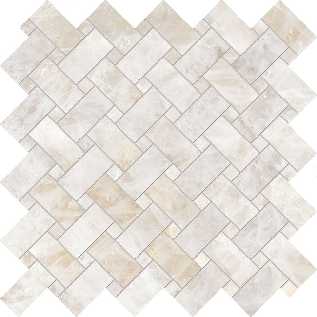 Photo du carreau carrelage Emil Tele di Marmo Precious TeM PRECIUS Mos Intrecci 30x30 CRYSTAL AMBRA