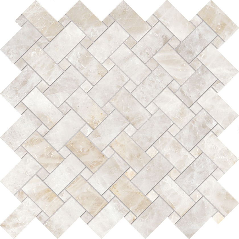 Photo du carreau carrelage Emil Tele di Marmo Precious TeM PRECIUS Mos Intrecci 30x30 CRYSTAL AMBRA