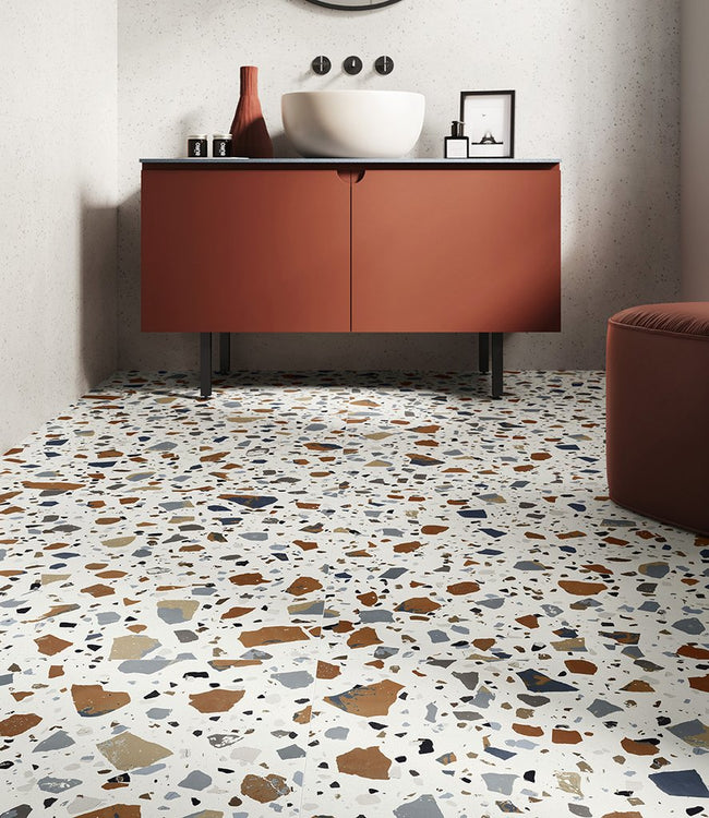 SANT'AGOSTINO DECONCRETE MAXI DECO WHITE 90x90 MAT