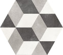 Carrelage Elios Hexagon Cube Sky 25x22 cm — packshot carreau, réf. 00ZESB5