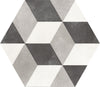Carrelage Elios Hexagon Cube Sky 25x22 cm — packshot carreau, réf. 00ZESB5