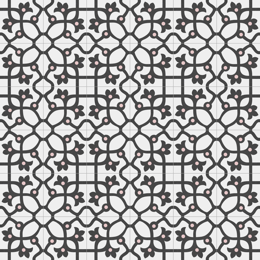Carrelage effet carreaux de ciment Vives 1900 Terrades Grafito 20x20 cm